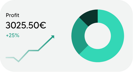 Graph showing increasing profit from business sales